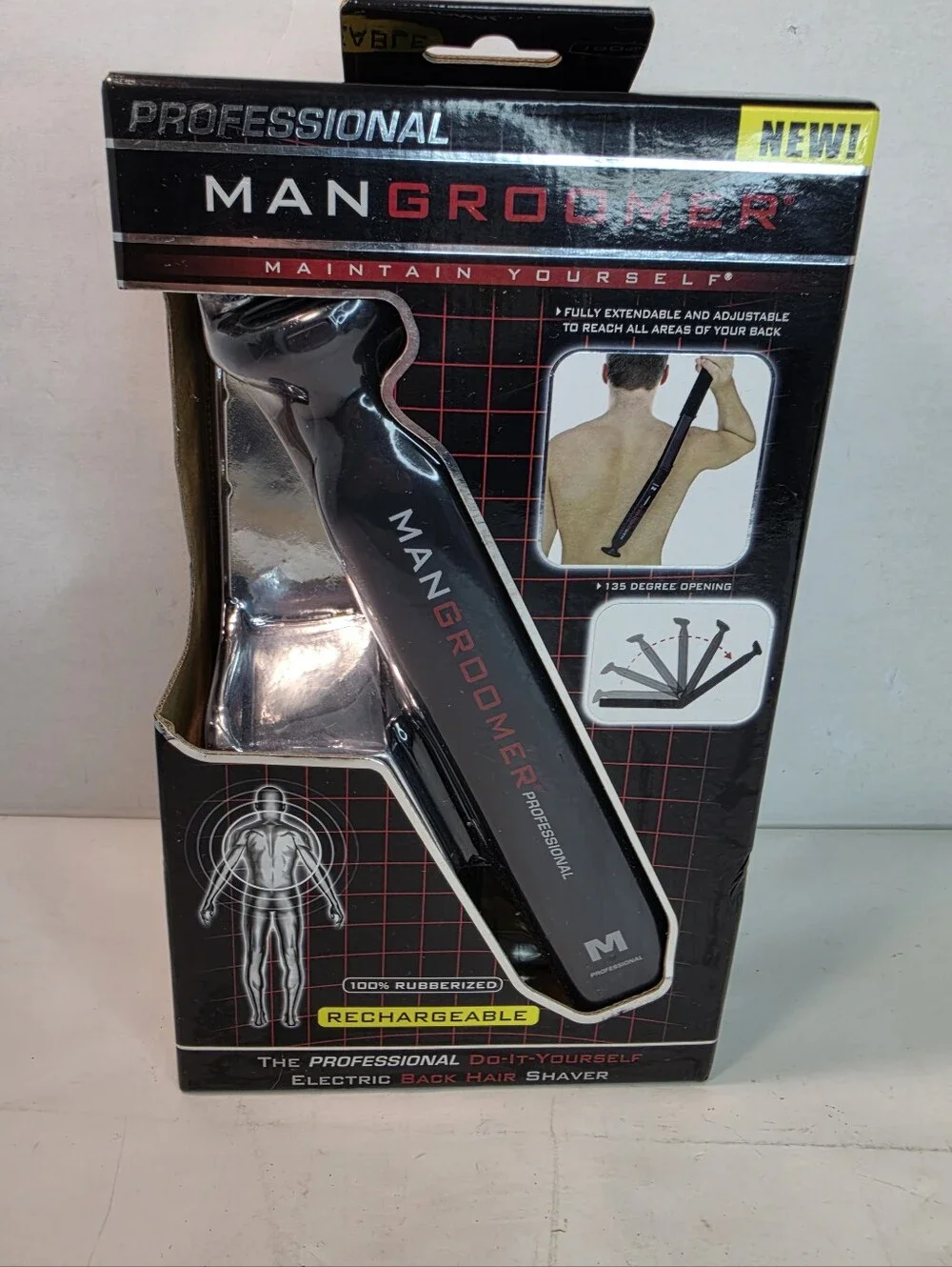 ManGroomer- Professional Do-It-Yourself Electric Back Hair Shaver-NIB